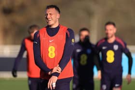 Dan Burn in England training on Tuesday.