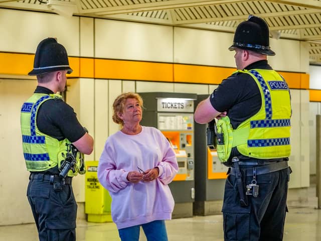 Northumbria Police and Crime Commissioner, Susan Dungworth, with police officers out on the streets.