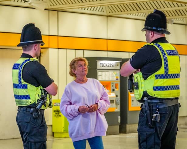 Northumbria Police and Crime Commissioner, Susan Dungworth, with police officers out on the streets.