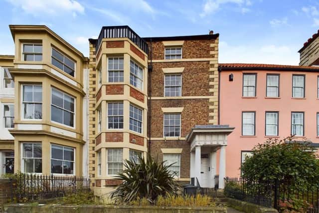 This four-bedroom maisonette on Front Street, Tynemouth, with two reception rooms, a Juliet balcony, a balcony terrace and a private rear roof terrace is listed for sale on Rightmove for £545,000. Tynemouth, Tyne and Wear, has been named by the Sunday Times as one of the best places to live in the UK.