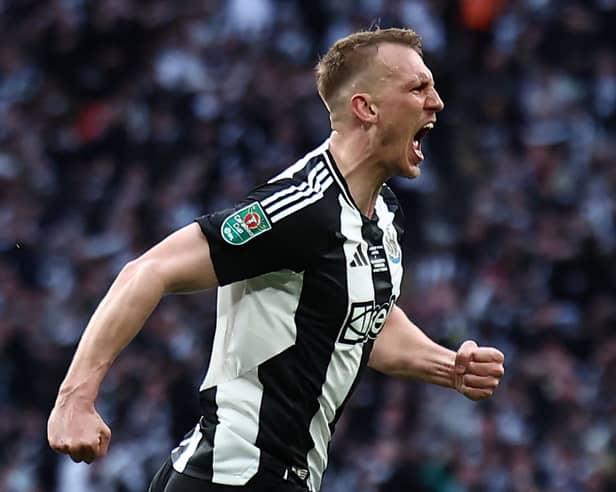 Dan Burn scored for Newcastle United at Wembley in the Carabao Cup final
