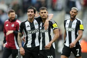 Sandro Tonali, Bruno Guimaraes and Joelinton