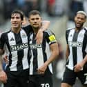 Sandro Tonali, Bruno Guimaraes and Joelinton