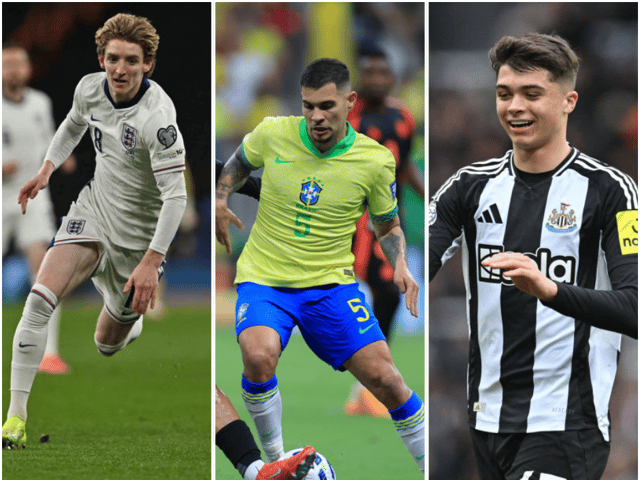 Anthony Gordon has withdrawn from international duty whilst Bruno Guimaraes is suspended. Lewis Miley captained England U19.