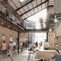 A CGI of how the new arrival/communal space could look at the Customs House.
