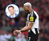 Joelinton has unknowingly become a WWE star as a fan unfurled a brilliant banner of the Brazilian during a show in Scotland