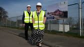 Cllr Jim Foreman, Lead Member for Housing and Community Safety and Cllr Tracey Dixon, Leader of South Tyneside Council at the Lizard Lane development.