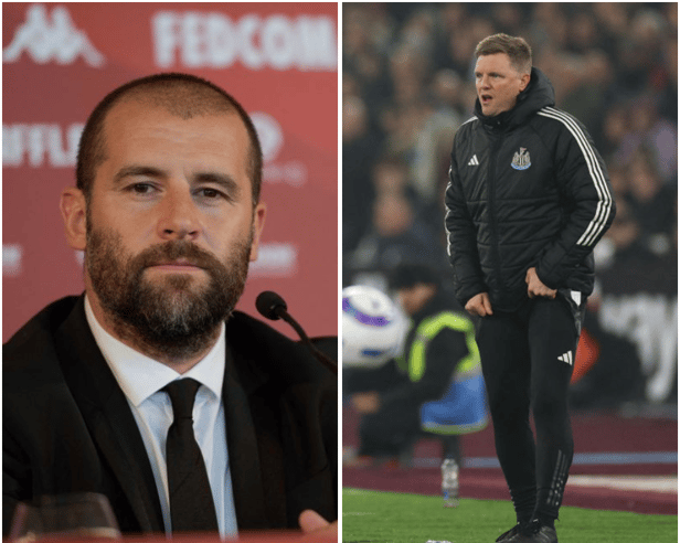 Newcastle United sporting director Paul Mitchell and head coach Eddie Howe