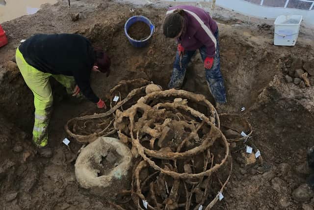 Archaeologists from Durham University excavating the site.