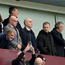 Sir Jim Ratcliffe, owner of Manchester United poses for a photo as Dan Ashworth, Sporting director of Manchester United looks on.