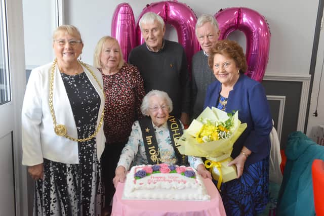 The Mayor and Mayoress of South Tyneside joined Freda and her family for the celebrations.