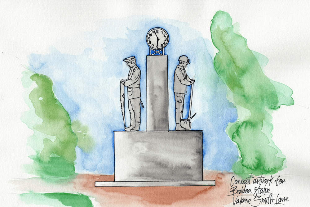 An artist's impression of how the Boldon Colliery Heritage Group memorial could look.
