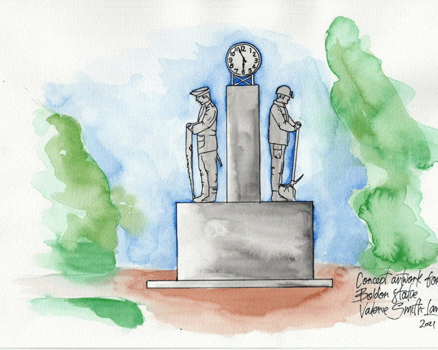 An artist's impression of how the Boldon Colliery Heritage Group memorial could look.