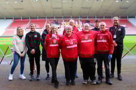 This Is Wearside members with Foundation of Light staff at the Stadium of Light.