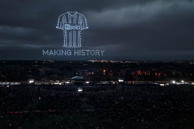 Sela light show above the Town Moor in Newcastle.