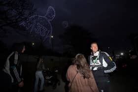 Newcastle United player Dan Burn attends a drone show organised by Sela, Newcastle United's front-of-shirt sponsor and live events specialists, in celebration of the clubs win in the Carabao Cup, Town Moor, Newcastle upon Tyne. Picture date: Saturday March 29, 2025. PA Photo. Photo credit should read: Anthony Devlin / PA Media Assignments