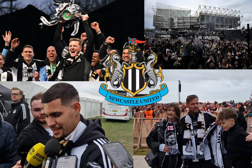 Newcastle United Carabao Cup celebrations