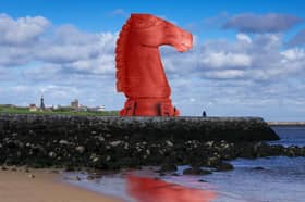 How the giant chess piece might have looked in South Tyneside.
