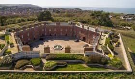 The stunning roof garden at Golden Hill Fort, an old Victorian fortress on the Isle of Wight, where a three-bedroom house is for sale with a guide price of £295,000