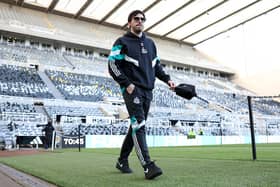 Sandro Tonali of Newcastle United arrives at the stadium prior to the Premier League match between Newcastle United FC and Brentford FC at St James' Park on April 02, 2025 in Newcastle upon Tyne, England. (Photo by George Wood/Getty Images)