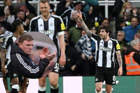 Eddie Howe and Sandro Tonali discuss Newcastle United match winning strike v Brentford. 