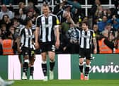 Sandro Tonali of Newcastle United celebrates scoring his team's second goal during the Premier League match between Newcastle United FC and Brentford FC at St James' Park on April 02, 2025 in Newcastle upon Tyne, England. (Photo by Stu Forster/Getty Images)