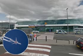 A drunk business class passenger who enjoyed airport hospitality "too much" before a long-haul flight from Newcastle