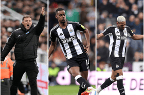 Eddie Howe, Alexander Isak and Joelinton