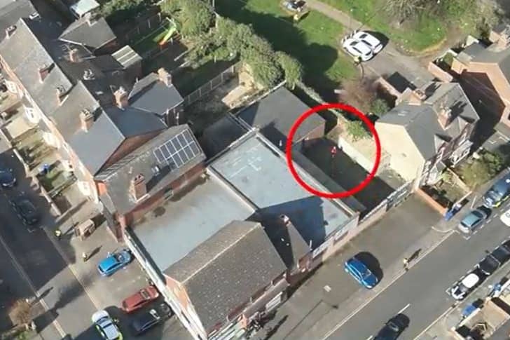 Man tries to flee drugs factory.