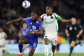 Alexander Isak in action against Leicester City. 