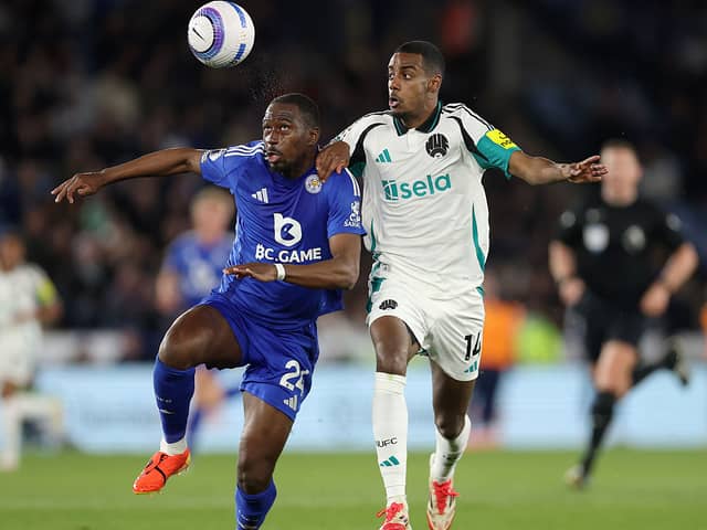 Alexander Isak in action against Leicester City. 