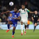 Alexander Isak in action against Leicester City. 