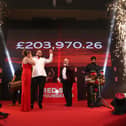 Red Sky Foundation founder Sergio Petrucci celebrates raising over £200,000.