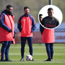 Kobbie Mainoo has been pictured in training with Manchester United ahead of their games against Lyon and Newcastle United.
