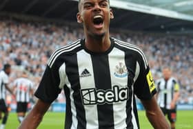 A Grok AI generated image of Alexander Isak celebrating against Manchester United.