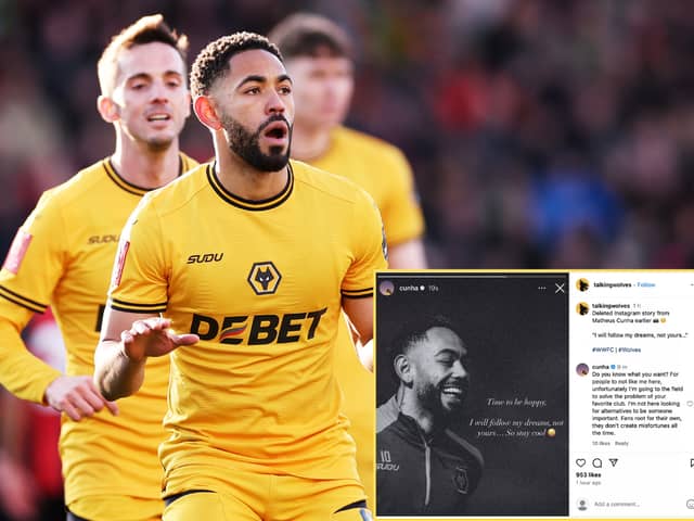Matheus Cunha has had a spat a Wolves fan account on social media.