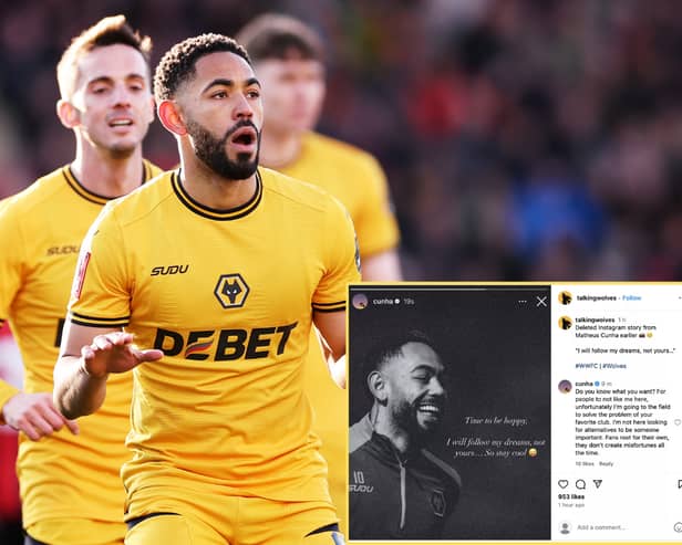 Matheus Cunha has had a spat a Wolves fan account on social media.