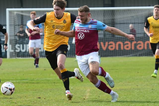 Action from South Shields home game with Southport (photo Kevin Wilson)