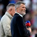  Former Footballer and Manager Roy Keane looks on as he presents on Sky Sports prior to the Premier League match between Manchester United FC and Fulham FC at Old Trafford on August 16, 2024 in Manchester, England. (Photo by Michael Regan/Getty Images)