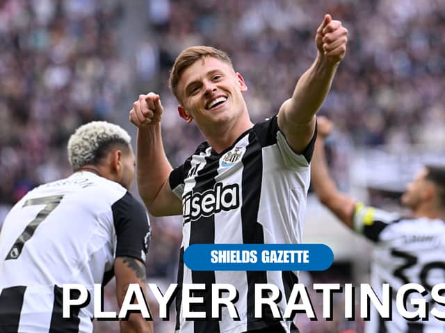 Harvey Barnes celebrates scoring against Manchester United. 