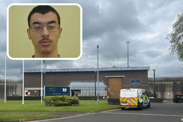 Hashem Abedi attacked three prison officers at HMP Frankland.