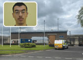 Hashem Abedi attacked three prison officers at HMP Frankland.