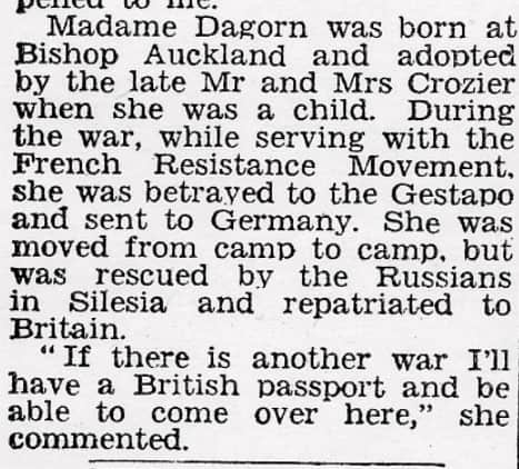 Madame Dagorn's war heroism ended when she was betrayed to the Gestapo.