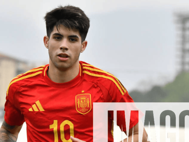 Antonio Cordero during the UEFA European Under-19 Championship 2025 Qualifying round soccer match between Latvia and Spain at Real Cosenza Stadium on March 25, 2025 in Cosenza, Italy Copyright: xAndreaxRositox DSC_1538
