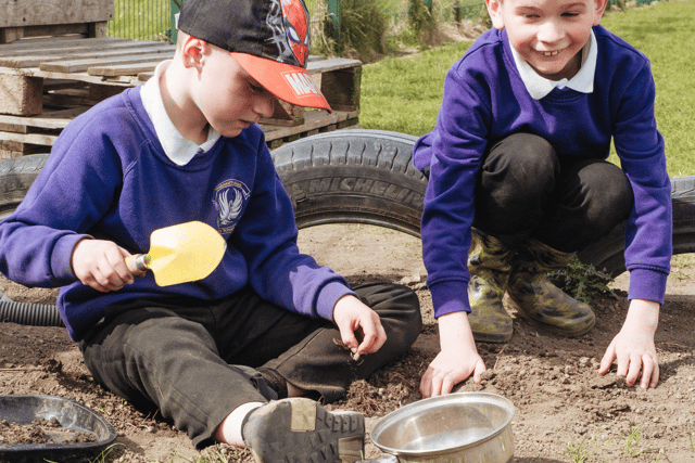 Outdoor play is integrated throughout the culture at the school.