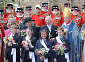 King Charles and Queen Camilla with Wearside school children  Euan Black and Indrakshi Chatterjee from Durham Cathedral Schools Foundation and Sam Parkinson and Eve Brown from Durham Johnston School.