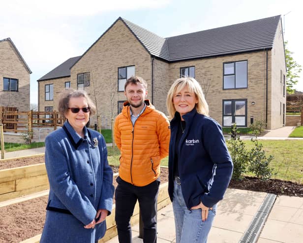 From left: Cllr Ruth Berkley, Lead Member for Adults, Health and Independence at South Tyneside Council, Rob Alstead, Development Project Manager at Karbon Homes and Zoey Hawthorne, Assistant Director of Development Delivery at Karbon Homes. 