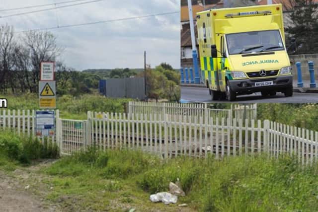 A person has been taken to hospital after being injured at Blue House Lane level crossing in Whitburn.
