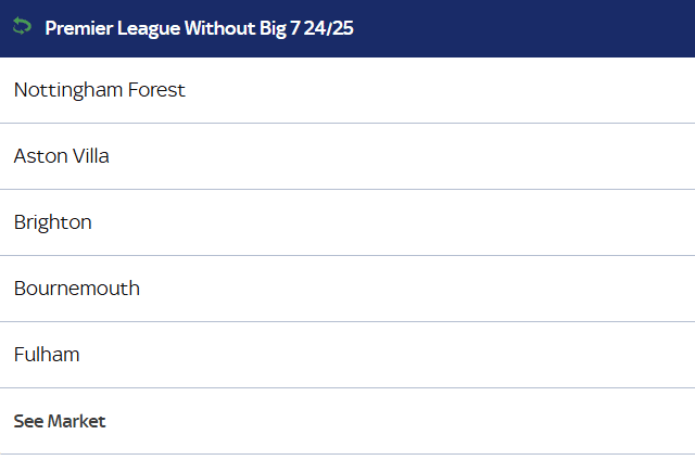 Sky Bet has rebranded the 'big six' as the 'big seven' this season.