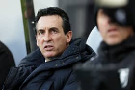 Unai Emery, Manager of Aston Villa, looks on prior to the Premier League match between Newcastle United FC and Aston Villa FC at St James' Park on December 26, 2024 in Newcastle upon Tyne, England. (Photo by Ian MacNicol/Getty Images)